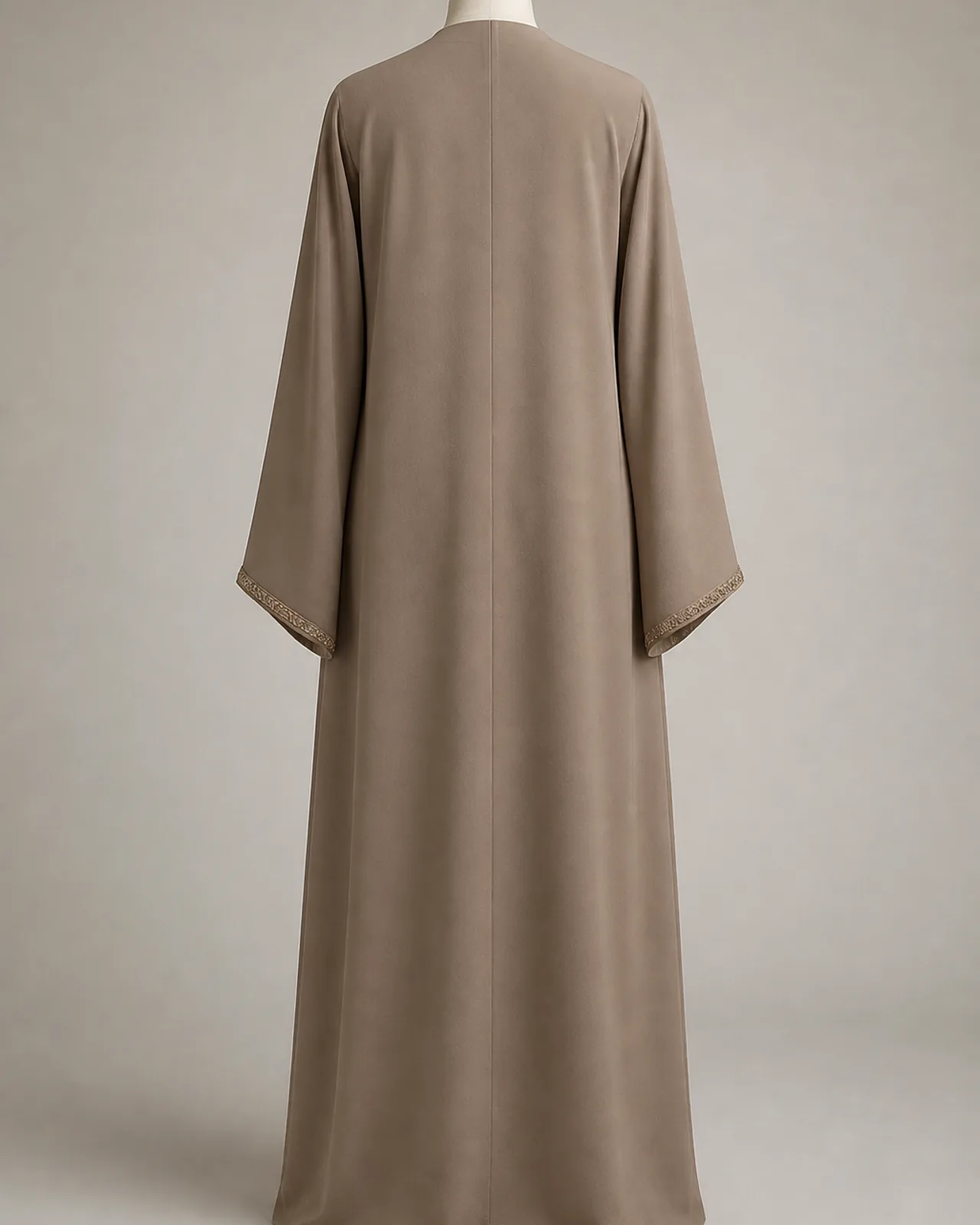 Back view, full length, showing whether the back carries beading or remains plain
