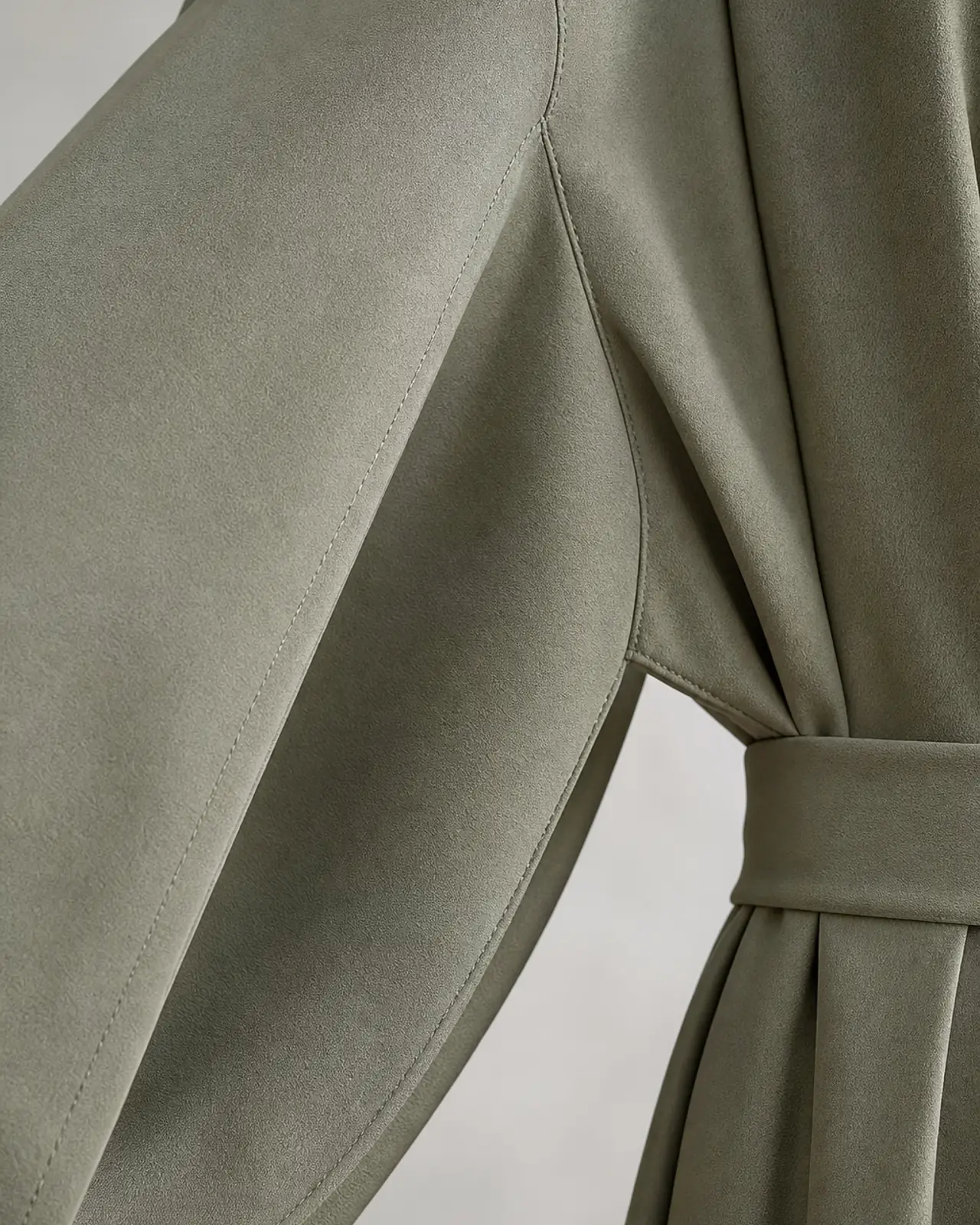 Kimono sleeve close-up showing the underarm angle, sleeve opening width and the finished sleeve edge